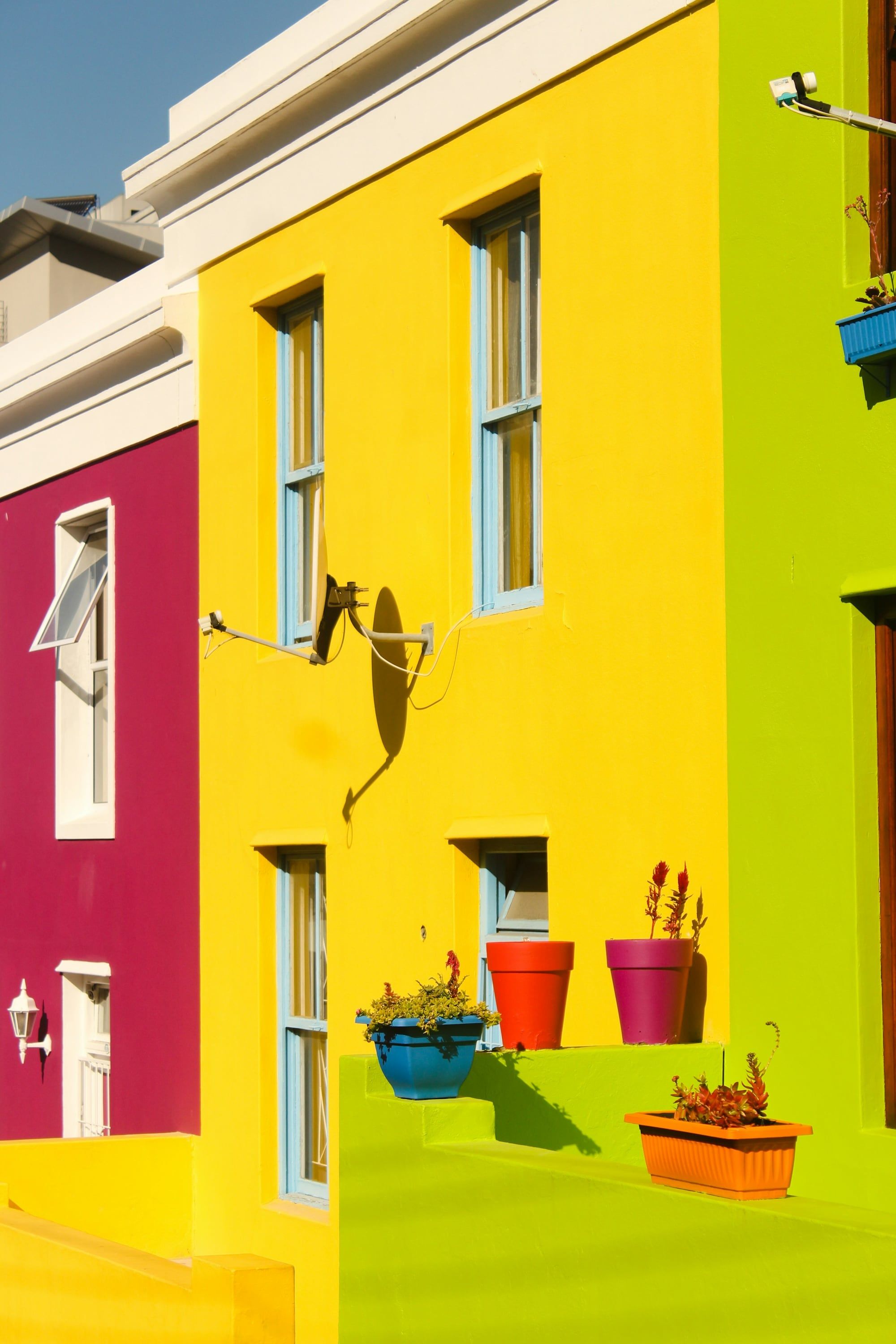 Felgekleurde huizen in de Bo-Kaap